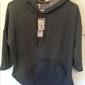Mid length sleeve hoodie